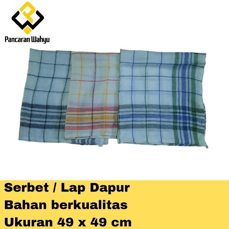 Lap Serbet Dapur Makan Motif Kotak Termurah Terlaris