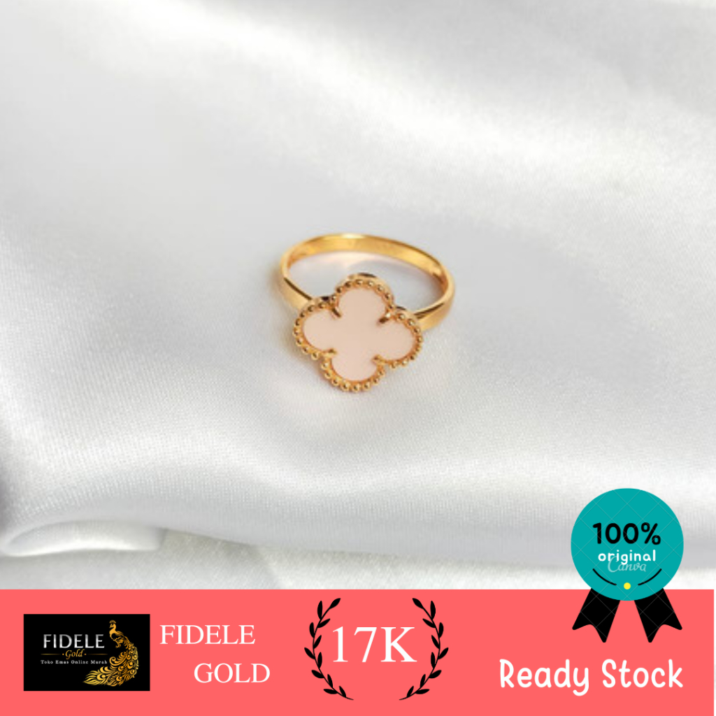 Cincin vancleef pink muda emas tua vc 17k emas rosegold 750