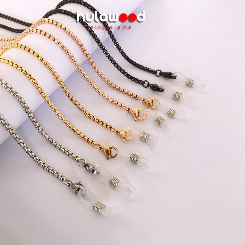 SIAP KIRIM Rantai Kacamata Masker Strap Kacamata Pengait Titanium Stainless Steel Anti Karat Pria Wa