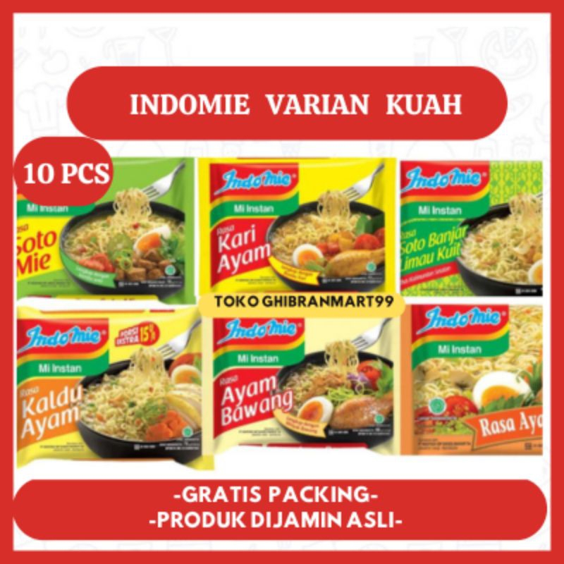 

Indomie varian rasa kuah 10 bungkus pcs soto mie spesial Banjar kaldu kari ayam bawang spesial