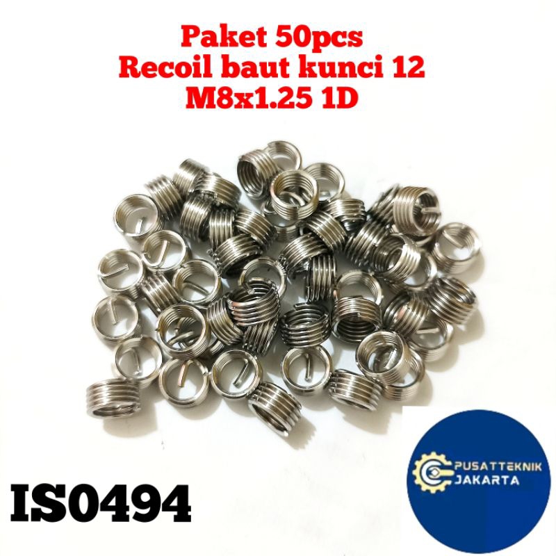 paket 50pcs Recoil m8x1.25 1D recoil baut 12 helicoil baut kunci 12 bukan recoil baut 10