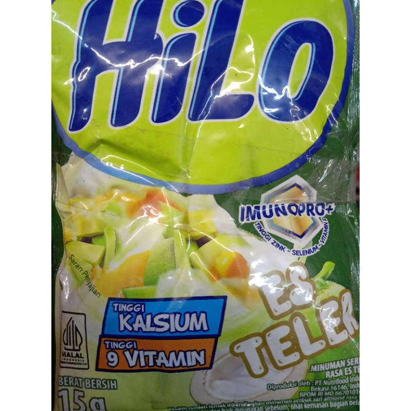 

minuman serbuk susu HiLO rasa es teler per renceng isi 10 sachet
