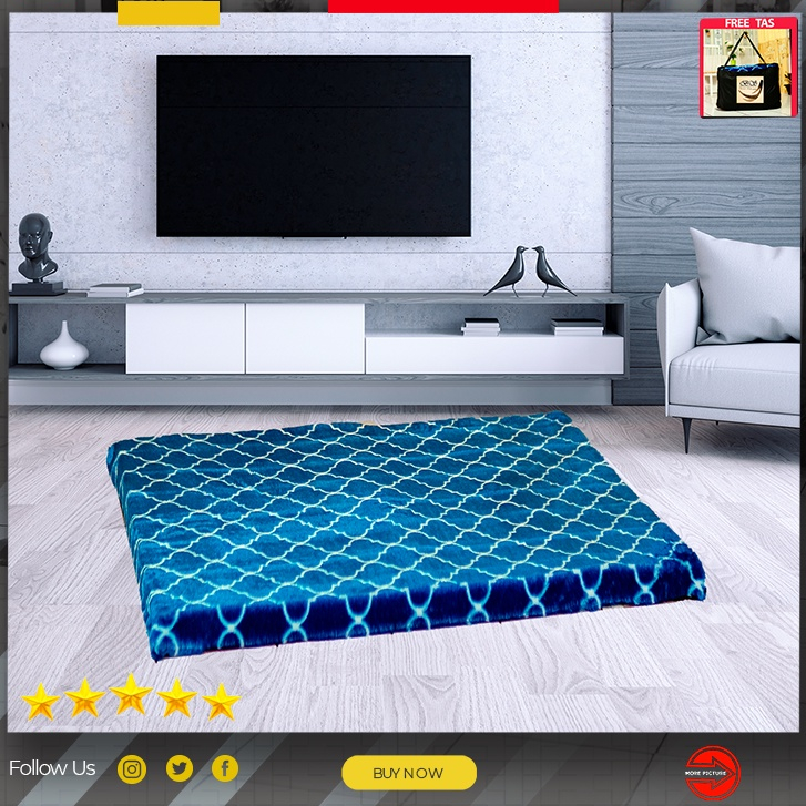 Berkah Saluyu Karpet bulu Rasfur motif Panjang Tebal 3,5cm | tebal jumbo asli |non anti slip SPK