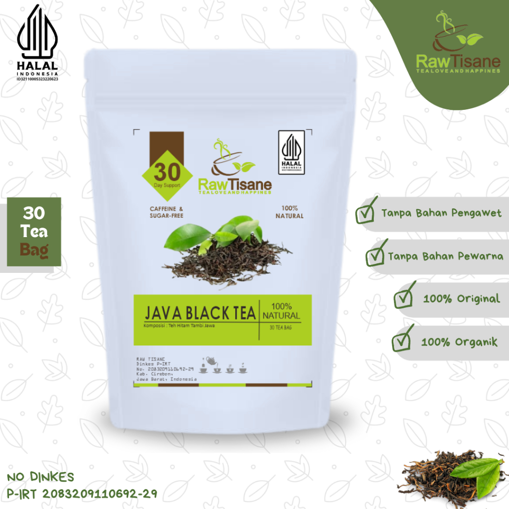 

RAW TISANE Java Black Tea : Teh Hitam Tambi Jawa / Teh Hitam Tambi Celup Isi 30 Tea Bag