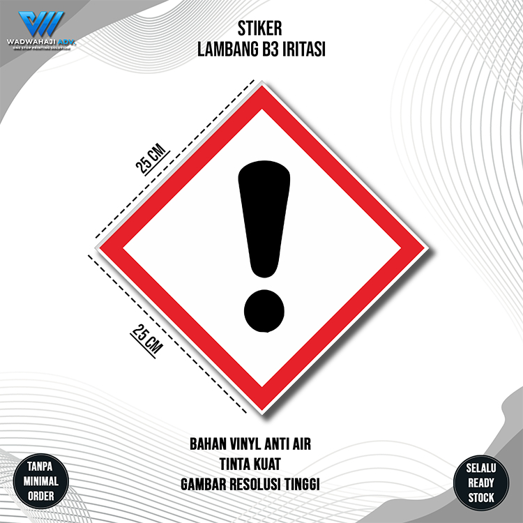 

Stiker label Simbol limbah B3 K3 Hazmat IritasiBahan Vinyl Anti Air | Waterproof Wadwahaji
