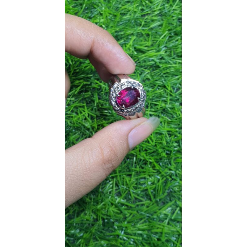 natural cincin red topaz