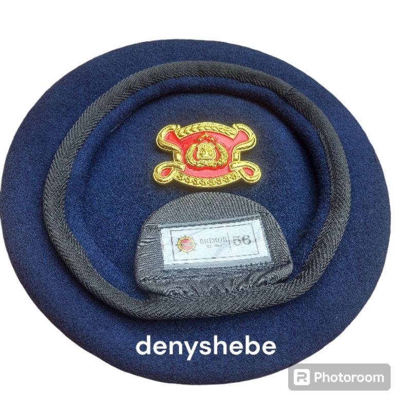 BARET BIRU PLUS EMBLEM BRIMOB