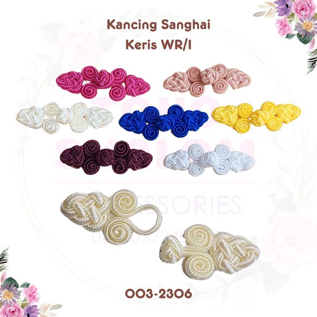 Kancing Cina - Kancing Shanghai - Kancing Keris dan daun/Kancing Shanghai/Sanghai/Kancing Cina