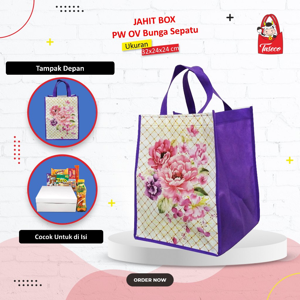 

TASECO Tas Aqiqah Tas Nasi Box Tas Spunbond Kotak Nasi Tas Hajatan Tas Berkat Hajatan Laminasi 32X24X24
