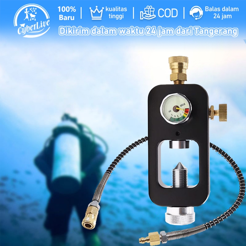 Regulator Scuba Regulator Tabung Scuba PCP Manometer Besar Scuba Tank Adapter