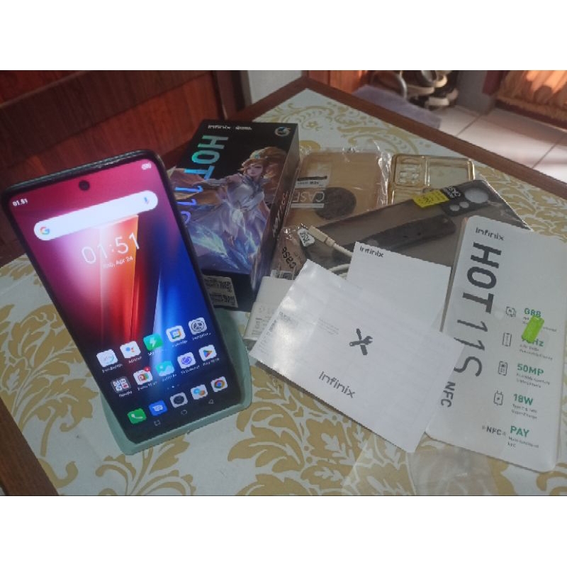 Smartphone Infinix Hot 11S NFC RAM 6GB+3GB ROM 128GB Second Masih Mulus Lengkap Fullset