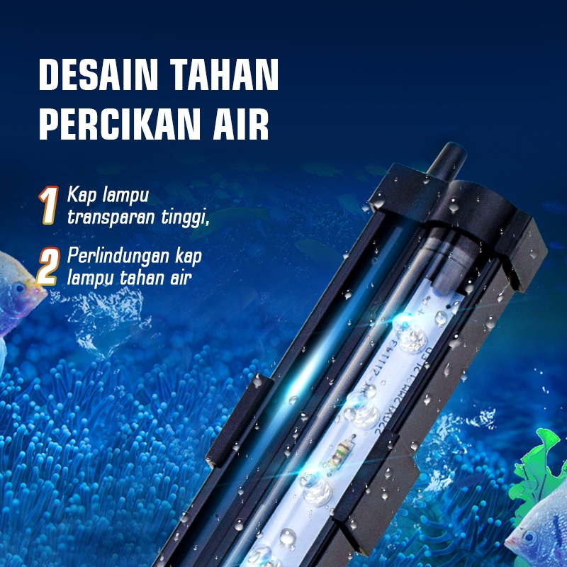 Lampu Celup Aquarium lampu gelembung batu aerator lampu akuarium