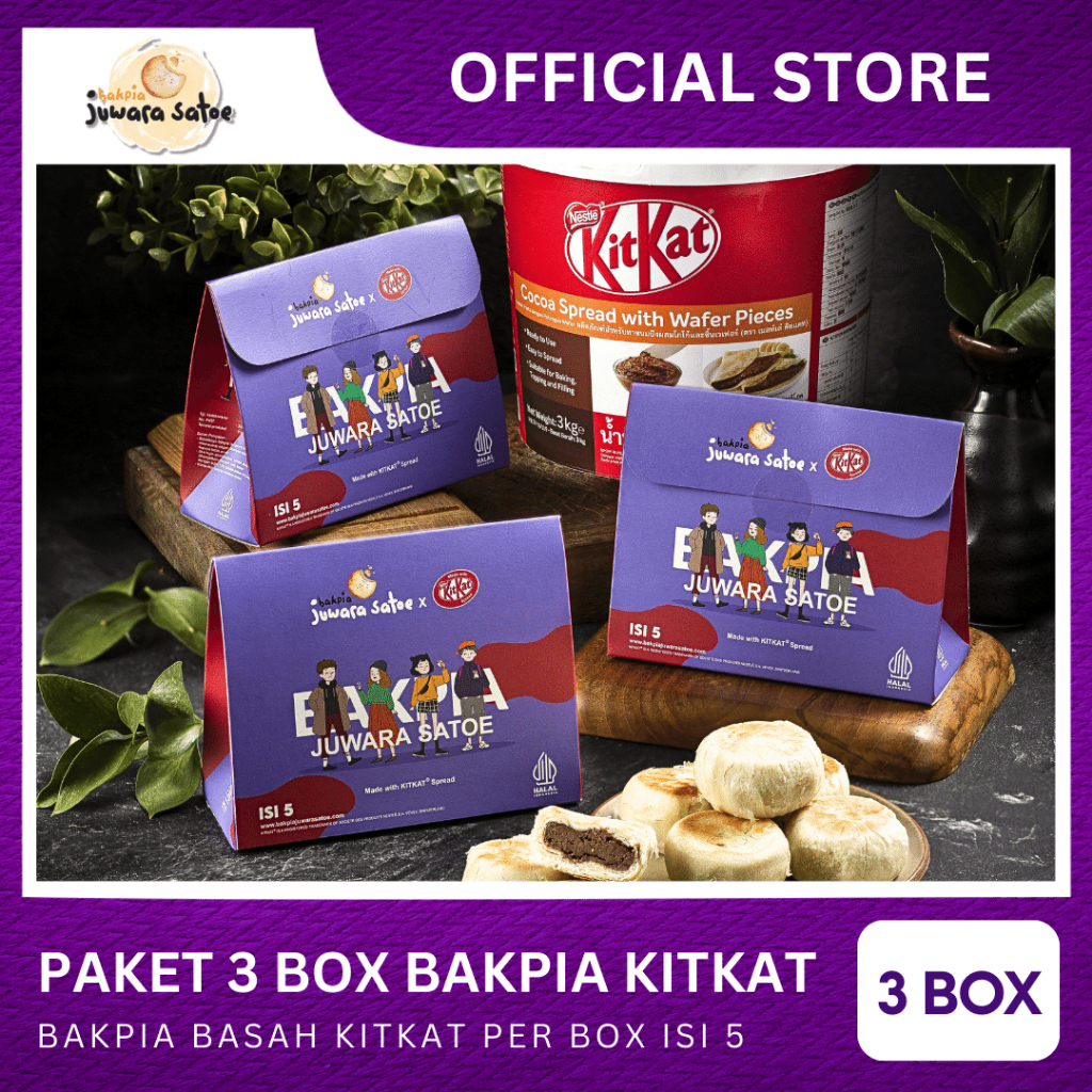 

[ 3 BOX ] PAKET BAKPIA BASAH KITKAT - JUWARA SATOE