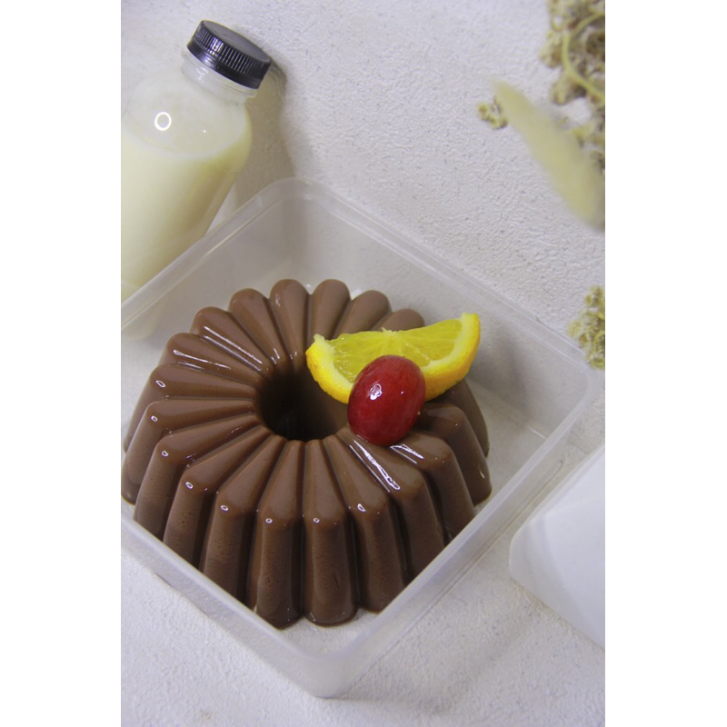 

Puding Cokelat Fla + Topping Almond/buah