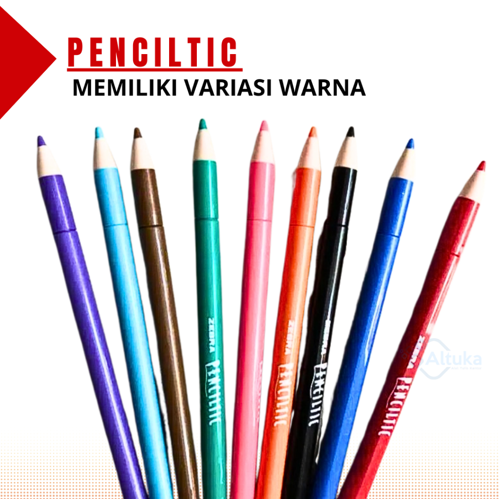 

Bulpen / Pen Ballpoint Zebra PENCILTIC / PENCIL TIC 04mm Warna Warni