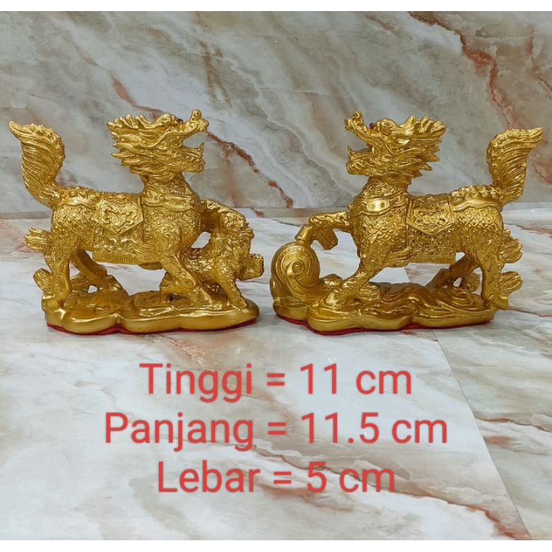 patung qilin - fiber - 5 inch