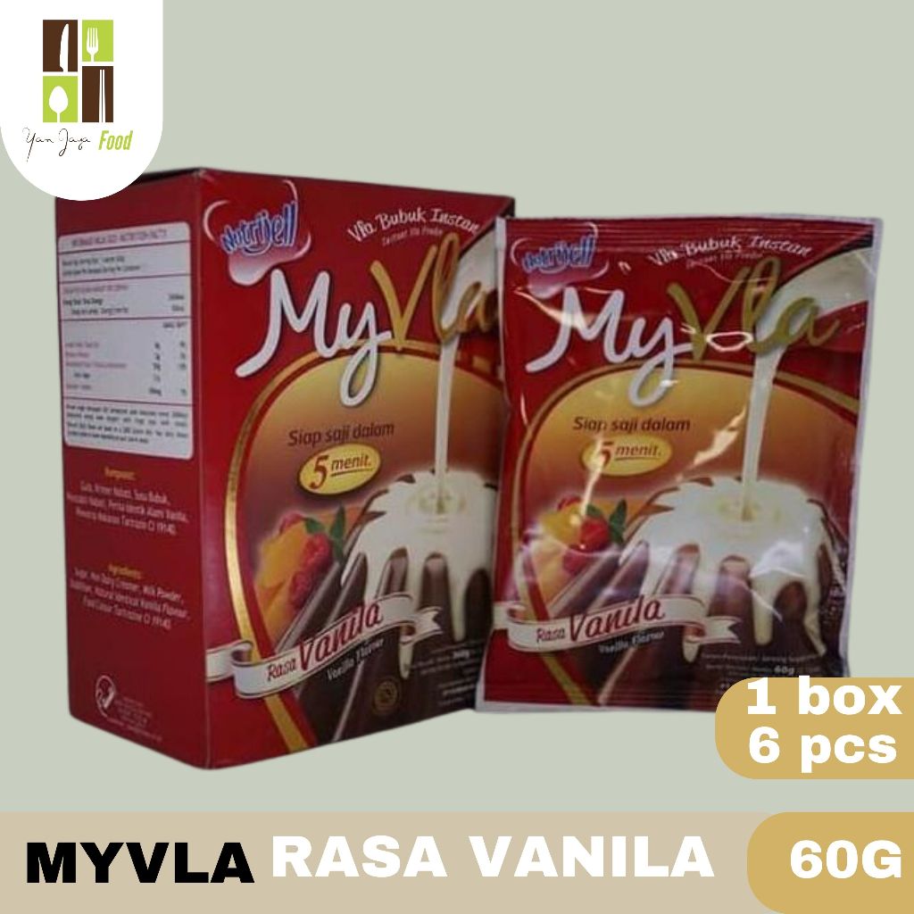 

LAKU Nutrijel My Vla Bubuk Instan Rasa Coklat/ Rasa Vanila 60g 1BOX / 6 PCS / 6 SACHET