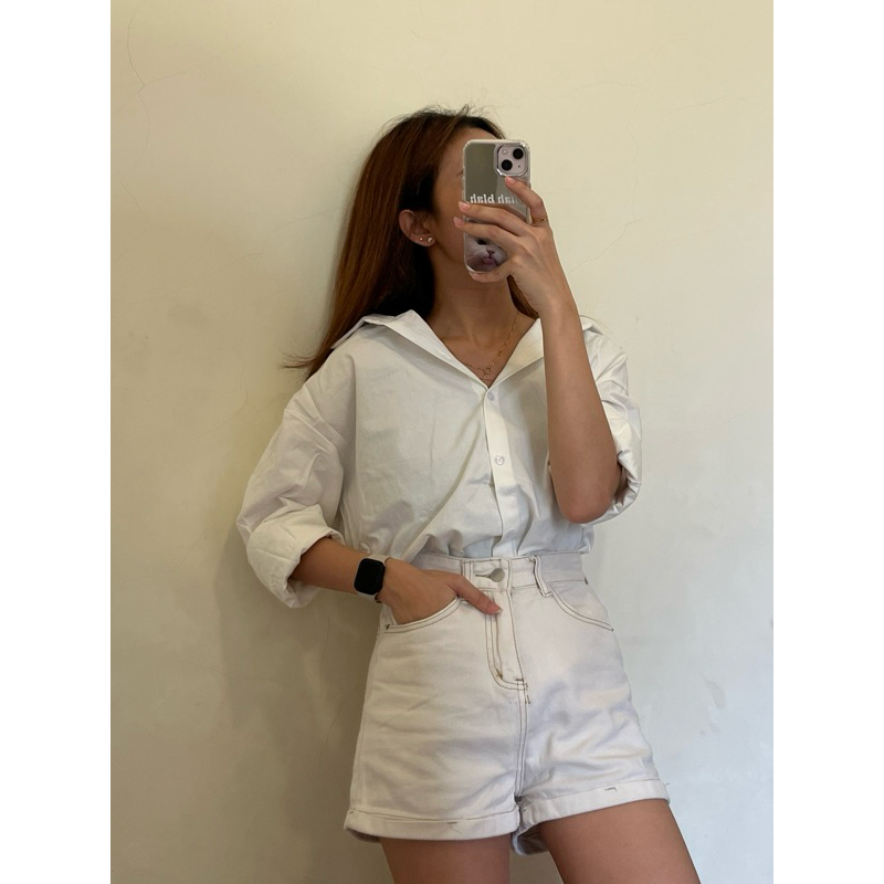 Lea Shirt- Shopsecret | Kemeja Wanita | Oversized | Atasan lengan panjang | Kemeja lengan panjang | 