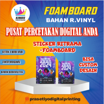 

Cetak Sticker Vinyl+ Foam Board Murah Custom Desain Dan Size