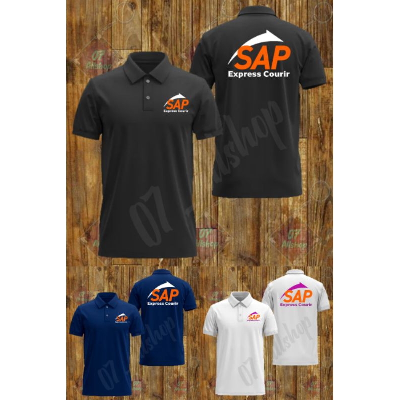 Kaos Shirt Tshirt Baju Kerah Kancing KURIR EXPEDISI SAP EXPRESS Custom pria wanita Indonesia