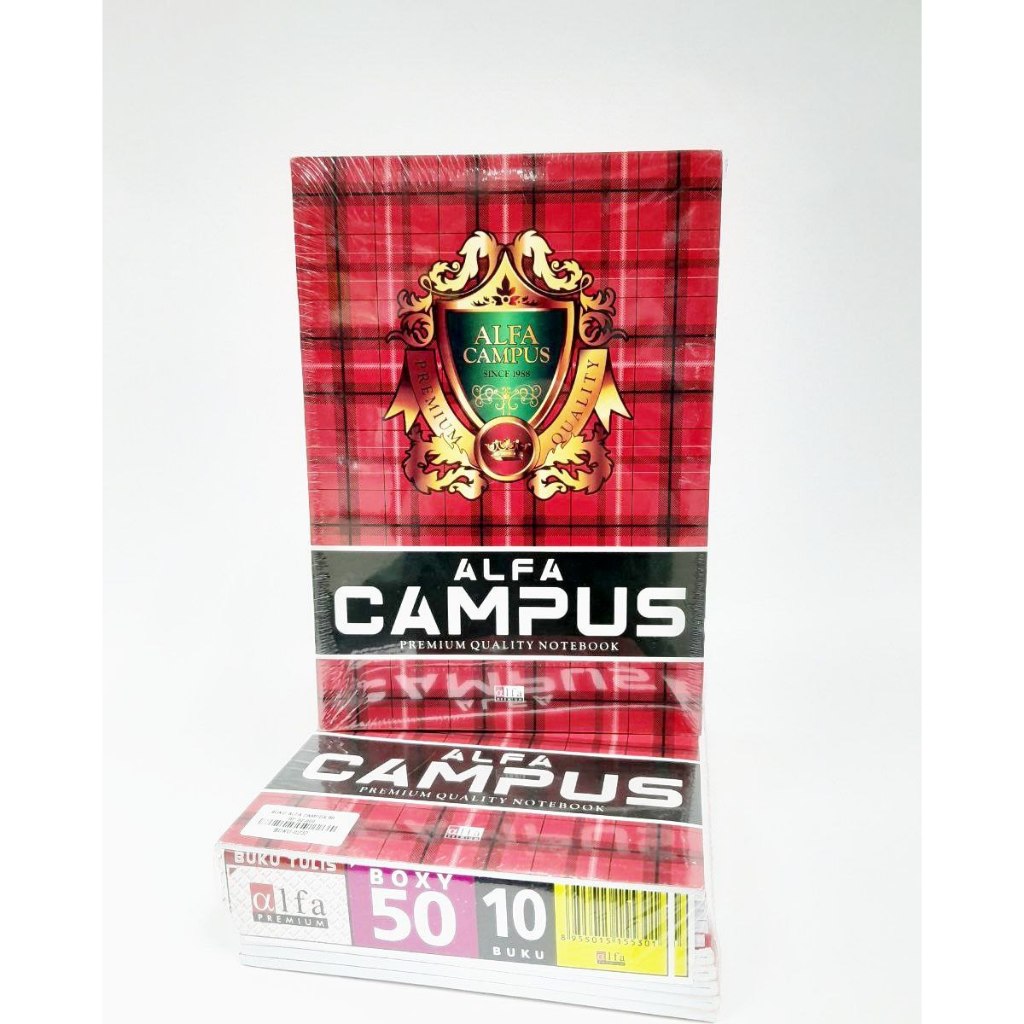 

Buku Tulis Nobel & Alfa campus Isi 50 Lembar / Buku Ukuran Boxy Campuss / B5 50 Lbr - Per Pak isi 10 Buku