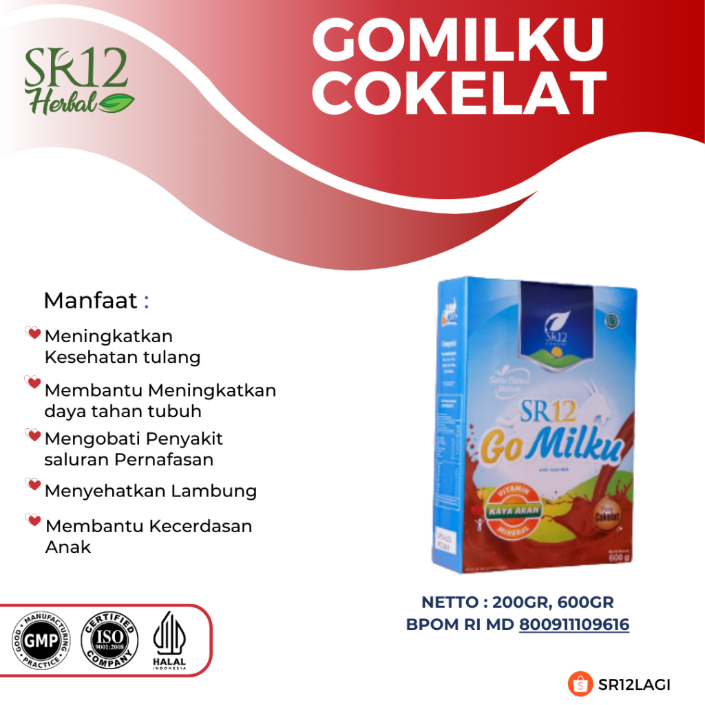 

Go Milku Cokelat SR12 Susu Kambing Halal Tanpa Gula Mengandung Daun Kelor Ikan Gabus Madu