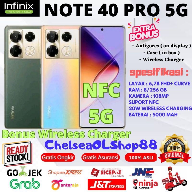 INFINIX NOTE 40 PRO [ 4G &amp; 5G ] NFC / NOTE 40 NFC RAM 8/256GB UP TO 16GB RAM GARANSI RESMI INFINIX INDONESIA
