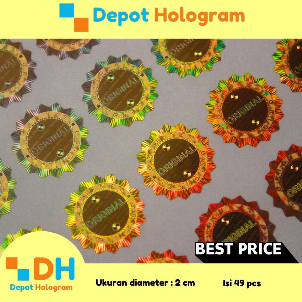 

(NEW) STIKER HOLOGRAM 3D ORIGINAL GERIGI 2 CM - SEGEL RUSAK SARANG TAWON
