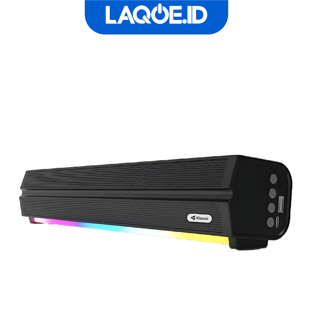 Speaker Bluetooth Kisonli LED-802 RGB Light Soundbar Portable 5.3 Super Bass