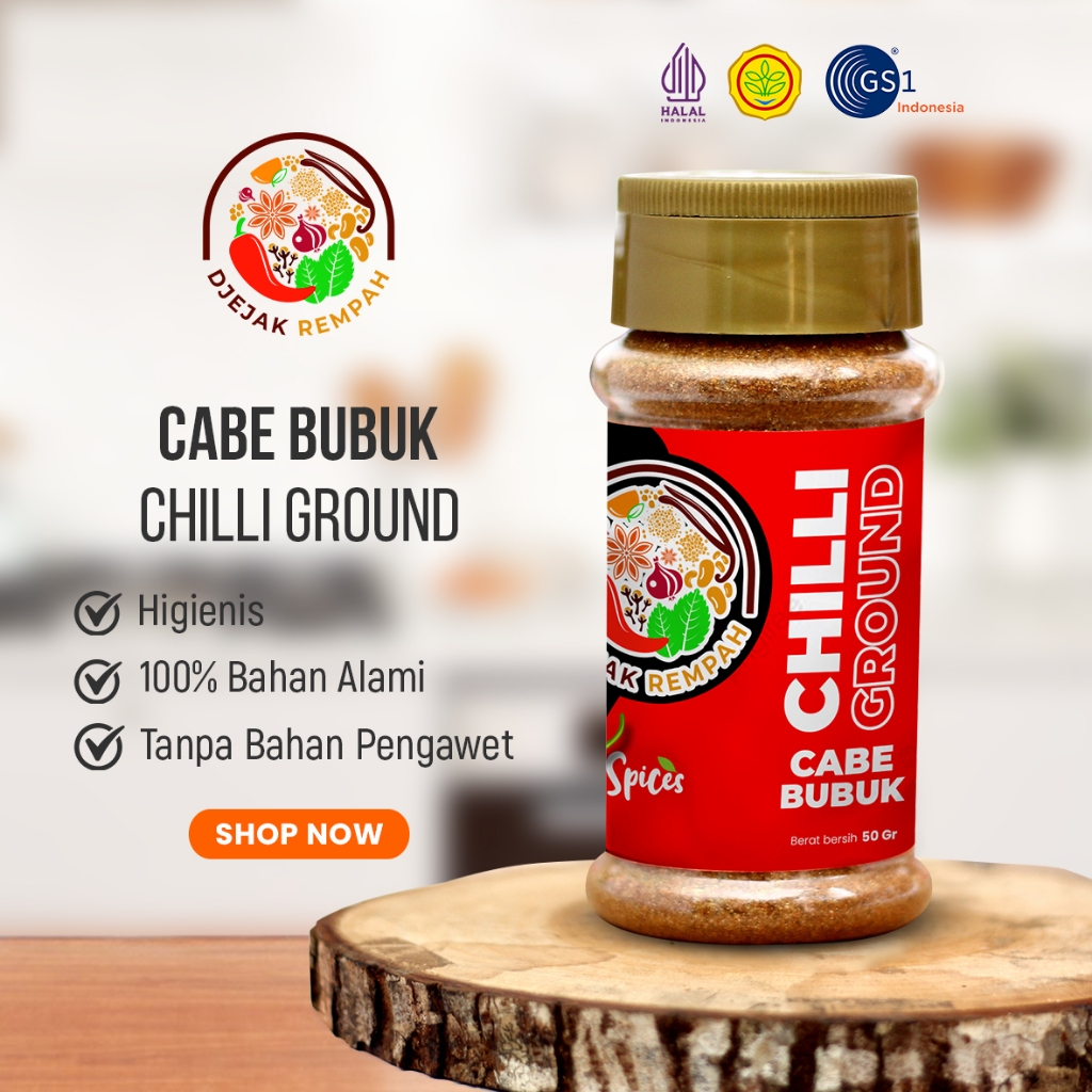 

Cabe Bubuk Chili Ground (Rempah Bubuk Bumbu Dapur Masak Murni Asli Berkualitas)