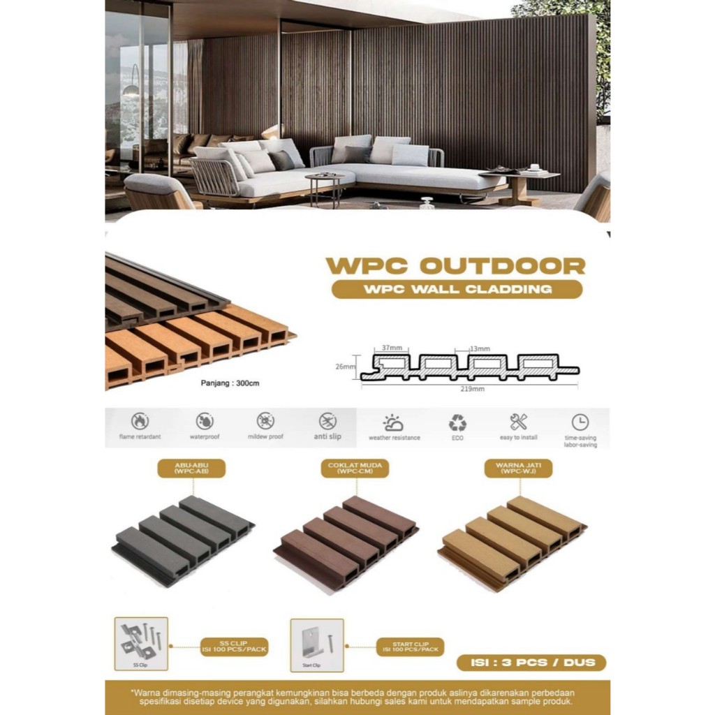 WPC Outdoor | Wood Panel Dinding Outdoor | Wall Cladding | Wallpanel Outdoor