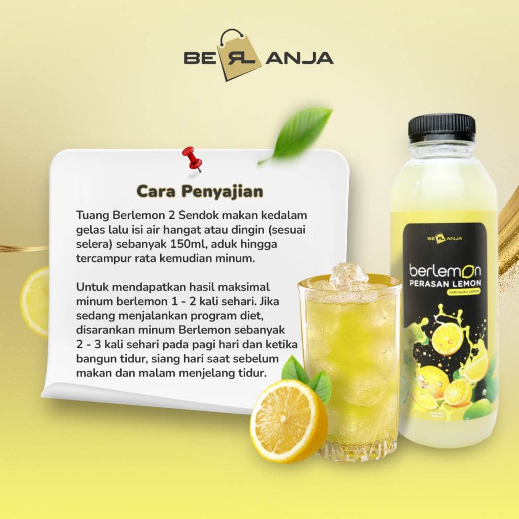 

Berlemon 500 ML Minuman Diet Kesehatan Berlanja Lemon Sari Lemon Murni Minuman Detoks B Erl