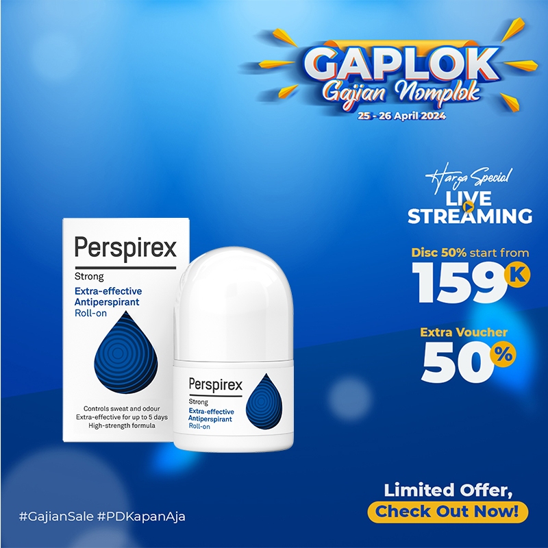 Perspirex Strong Antiperspirant Roll On - 20ml / Deodoran Tawas Ketiak Mengurangi Keringat Berlebih dan Bau Badan