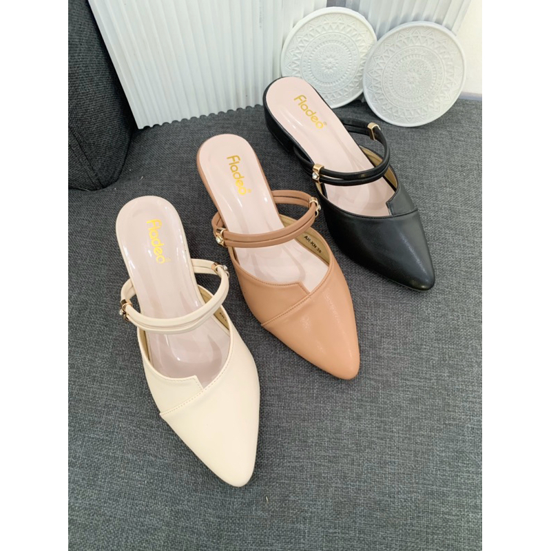 Sandal Fladeo Wanita Slip-on Heels 3 cm ( TALI 2 )