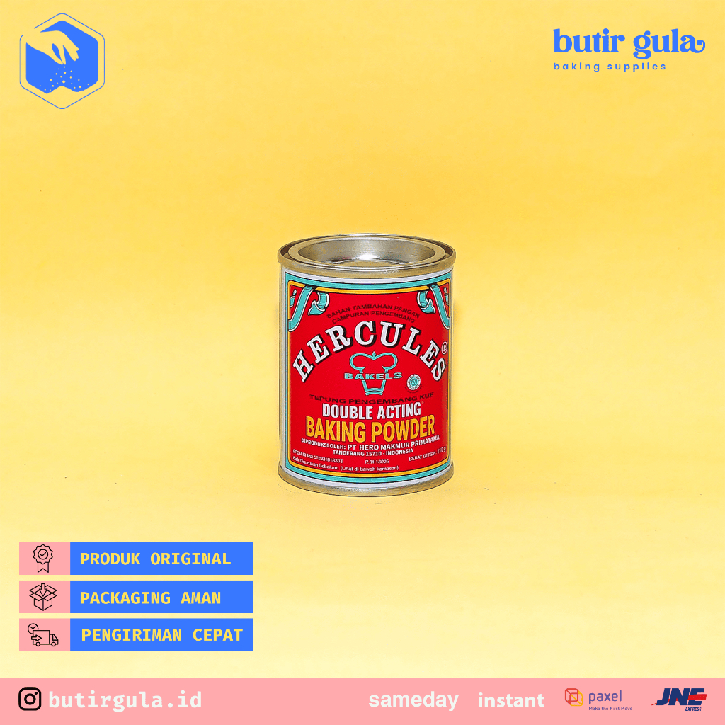 

Hercules Double Acting Baking Powder 110 gr | Pengembang Kue