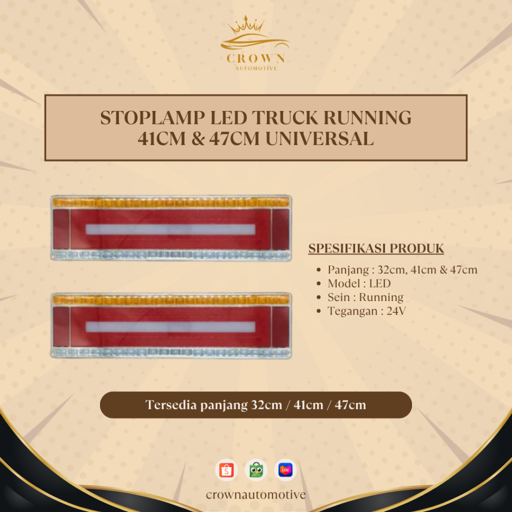 Stoplamp LED Truk Running 24V / Lampu Stop LED Truk 24V 1 Set