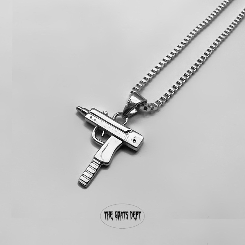 KODE U39N The Goats Dept  Silver Black Gold Uzi Necklace Original  Kalung Najel esport warna Silver 