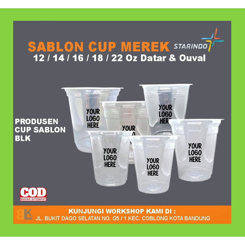 Sablon Cup Merek Starindo | Food Grade | Tebal | Cup Sablon
