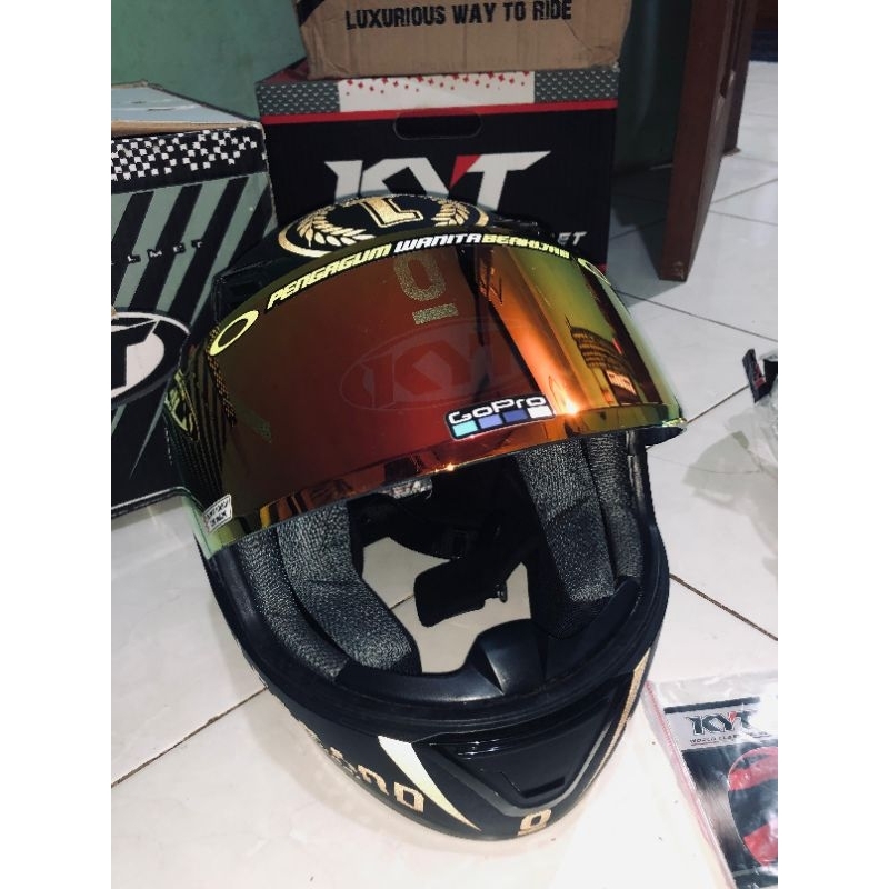 Helm kyt leopard black type R-10 full dus Size M