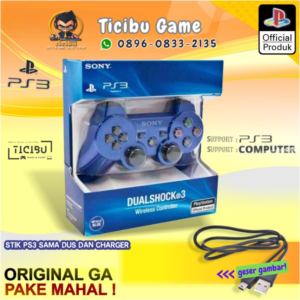 Stik PS3 untuk PC | HP | PS + Kabel ( Support PS3 | PC | HP | IOS | Android | Laptop )