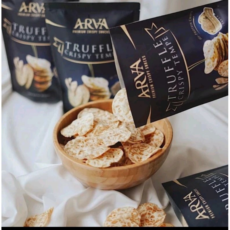 

Arva keripik Tempe Healthy Non Msg Gluten Free Truffle / Himalayan Salt / mozarella cheese / honey butter / Mala 80 gr