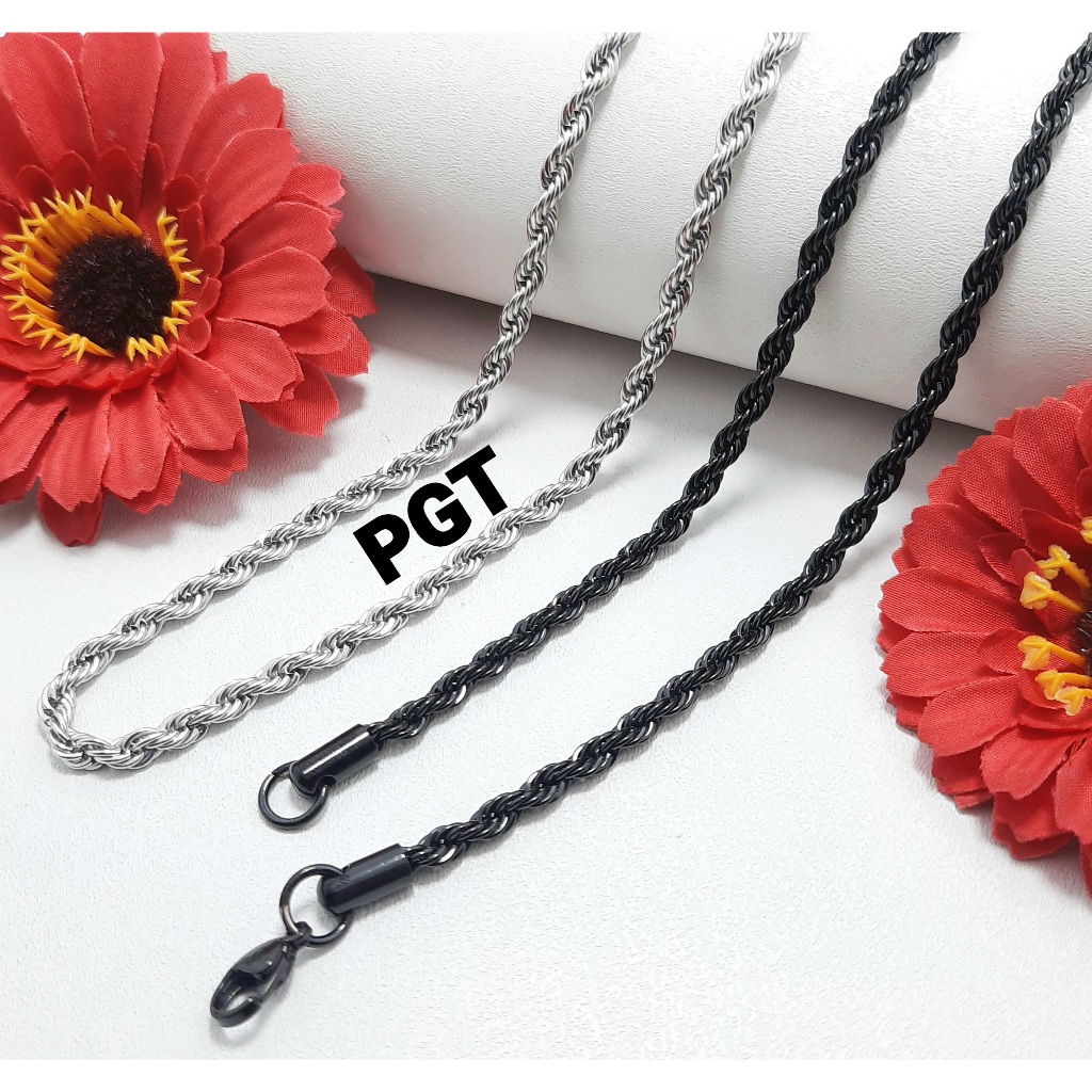Rantai Kalung Model Tambang Besar Kalung Titanium Pria Wanita Anti Karat Anti Luntur Titanium