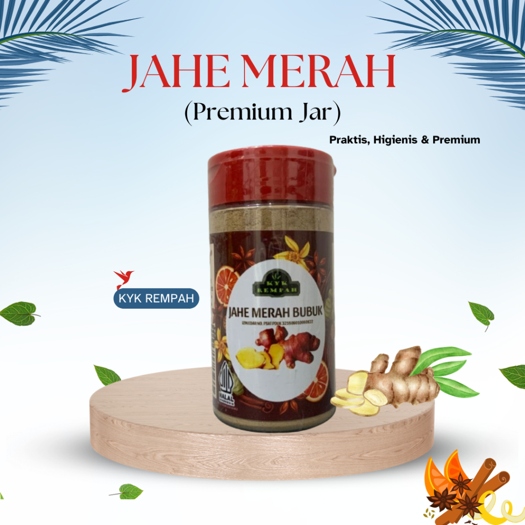 

Jahe Merah Bubuk Premium JAR | Red Ginger Powder | Bumbu Dapur Praktis | KYK Rempah