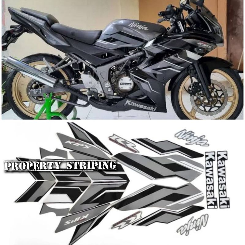 lis stiker striping montor NINJA RR SE 2015 warna abu-abu/hitam (metalik)
