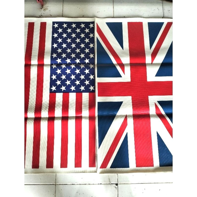 Cover Jok Motor Lembaran motif Bendera Inggris dan Amerika