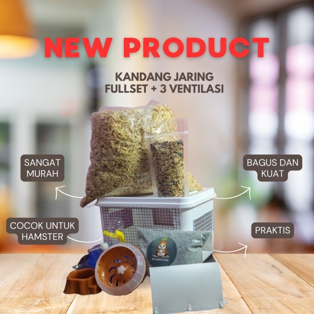 kandang hamster box modif Jaring 3 ventilasi udara , TERMURAH PAKET LENGKAP