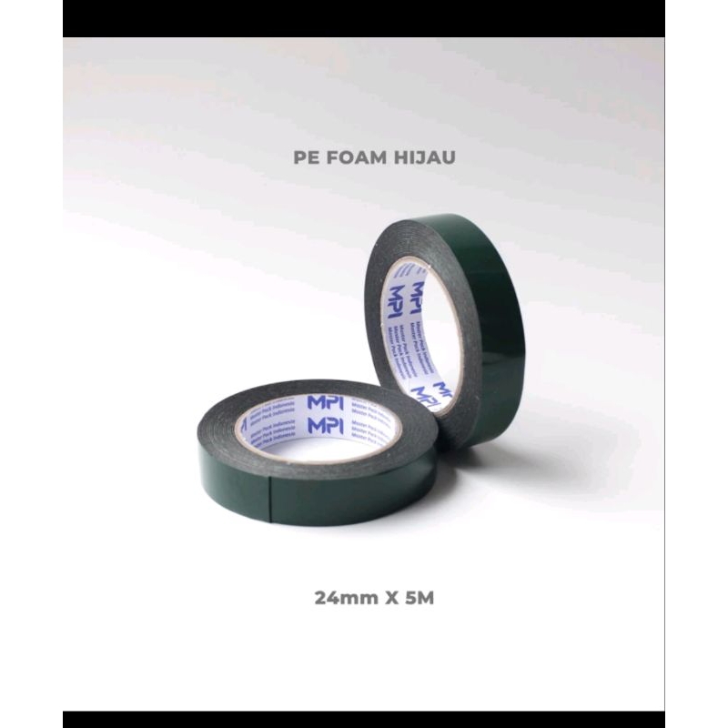 double tap foam / Double Tape PE Foam Hijau 20mm / NT tape double tape 2 sisi hijau tebal murah