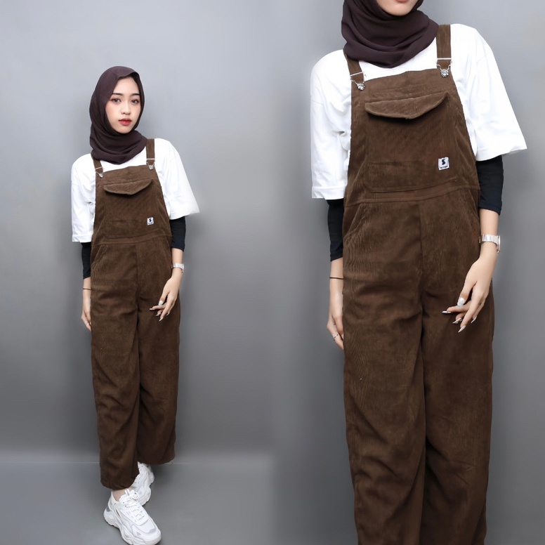 KODE D8D3 StiegoVol 2 Overall corduroy wanita Celana Kodok Overal