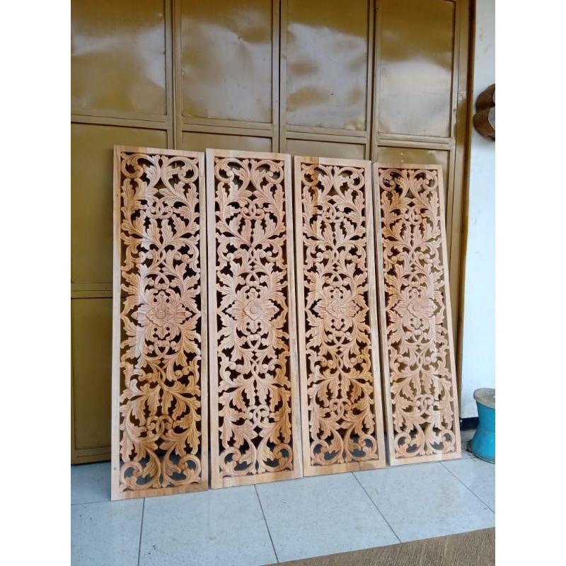 Ukiran Kayu Ukir Loster Ornamen Ukir Loster Kayu Jati Loster Ukir Kusen Pintu Jendela Custom