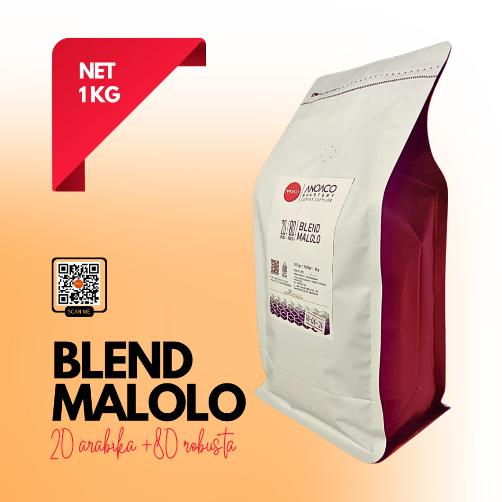 

ANOACO COFFEE ROASTERY KOPI BLEND MALOLO 20% ARABIKA 80% ROBUSTA 1KG